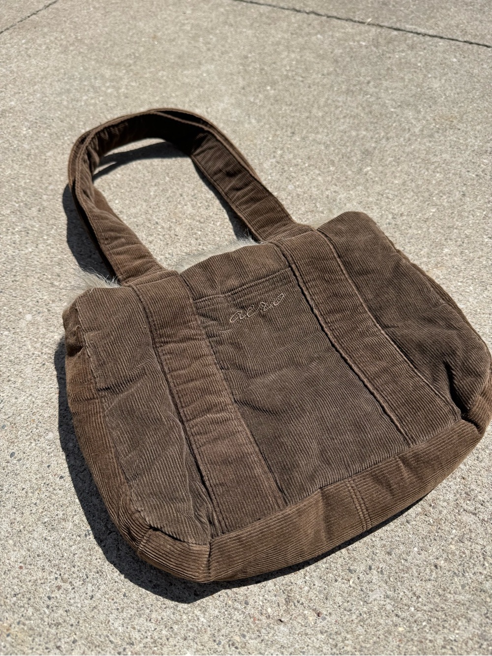 Aeropostale Brown Corduroy Shoulder Tote